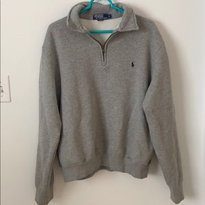 Grey Polo 3/4 Zip. Medium.